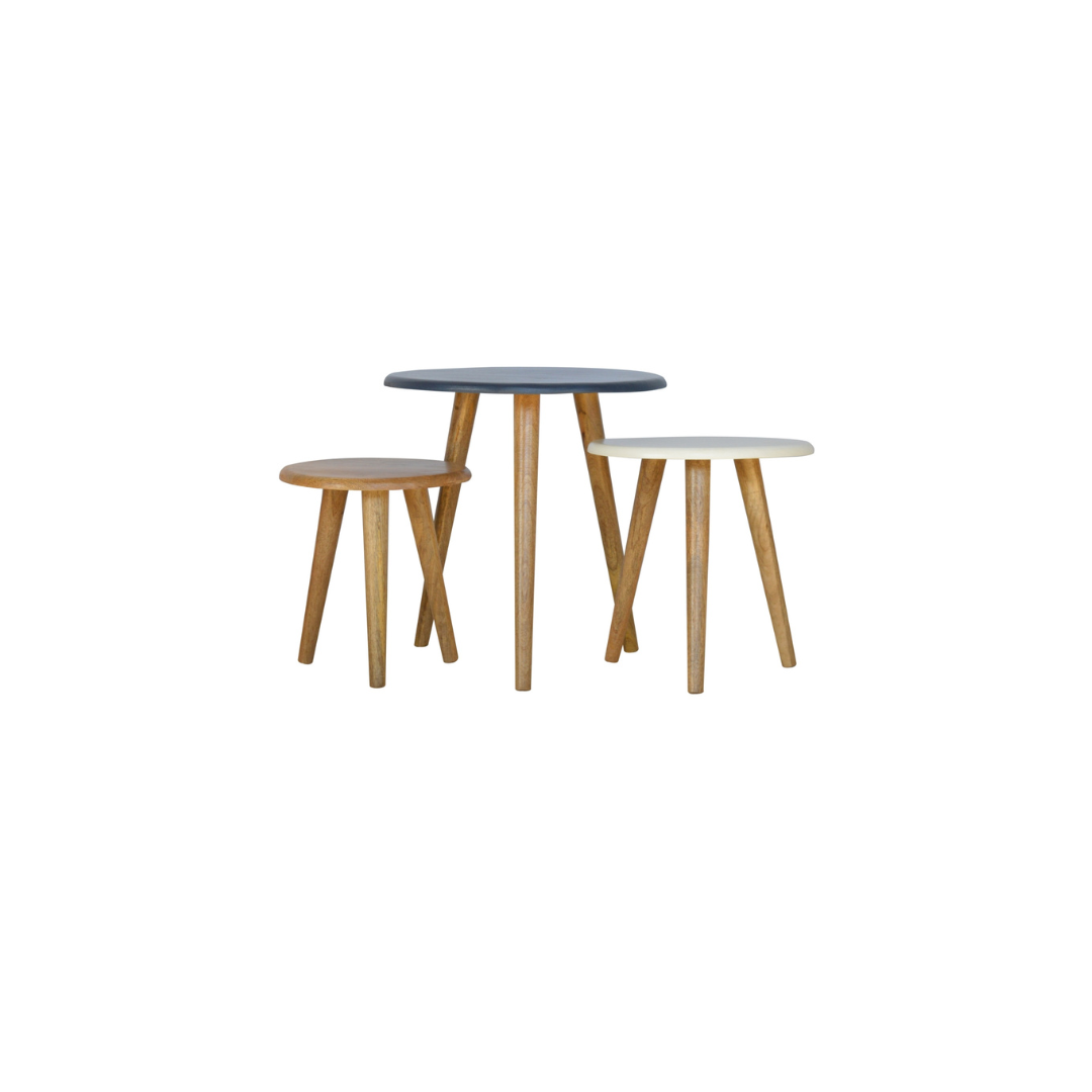 Multi Nordic Stool Set of 3