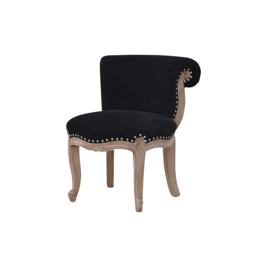 Black Velvet Studded Chair