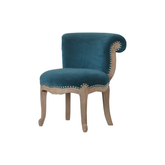 Teal Velvet Studded Chair