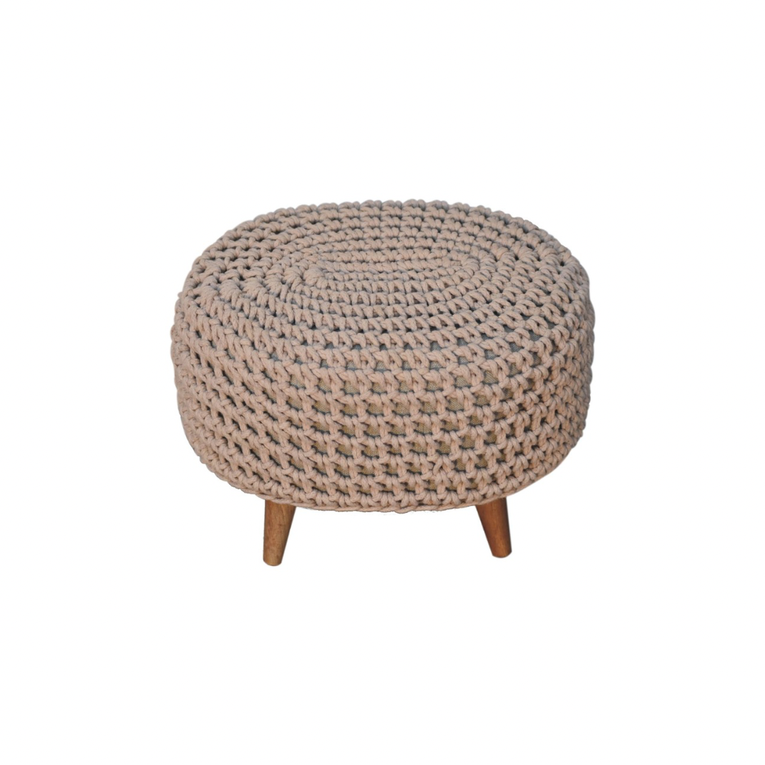 Beige Oblong Footstool