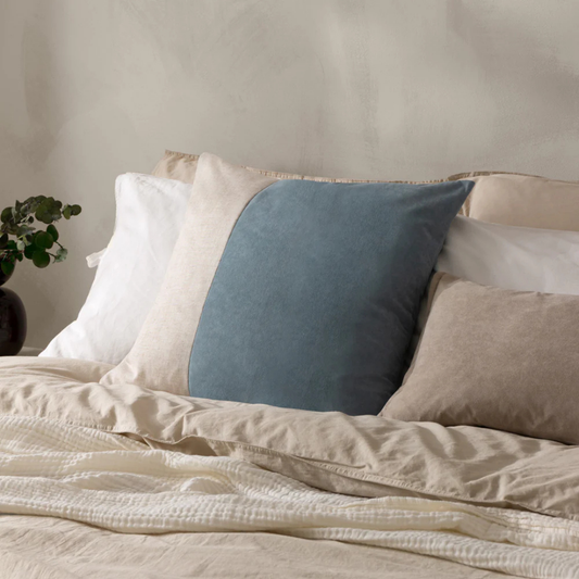 Dusty Blue Soft-Washed Velvet Cushion Cover