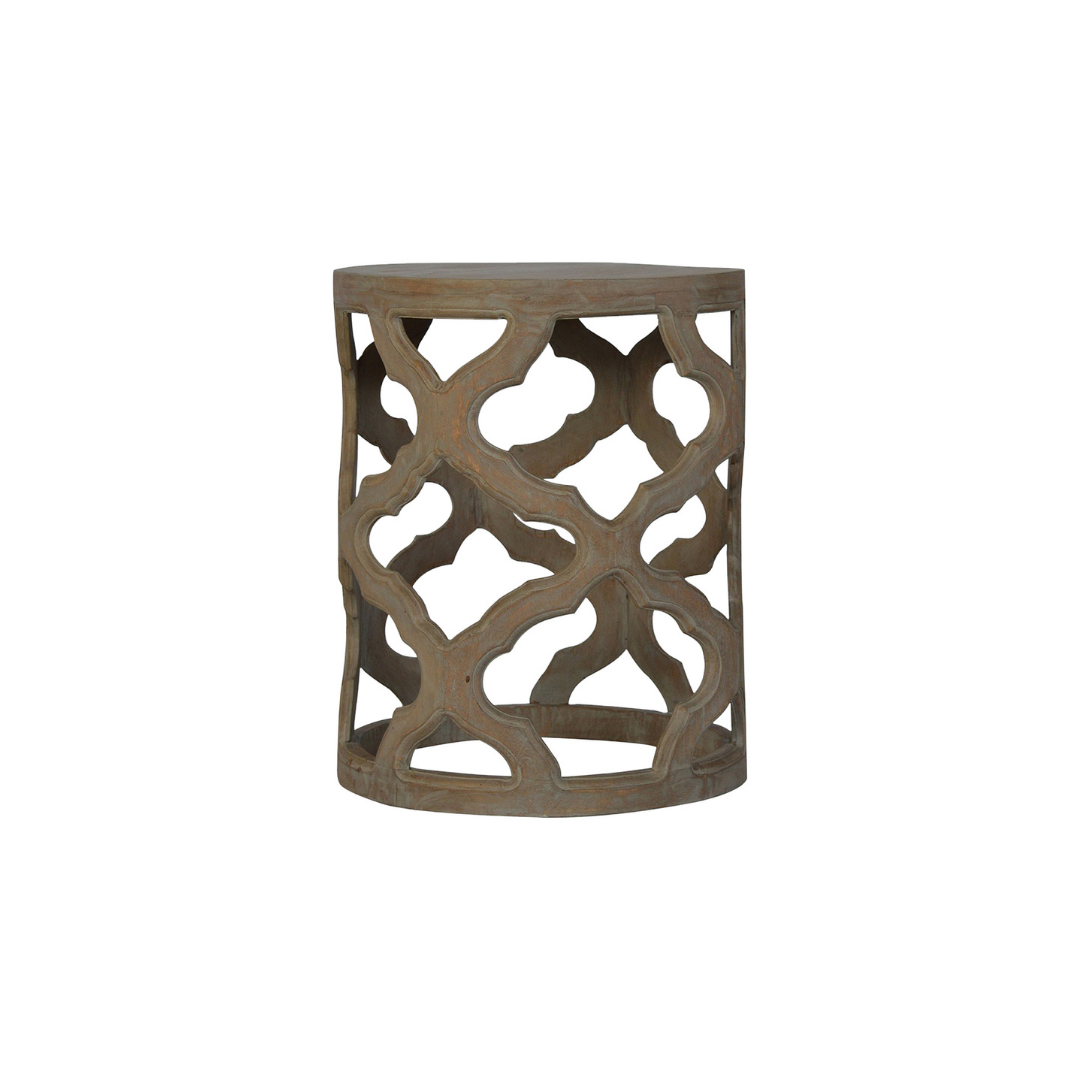 Grey Wash Cut-out Stool