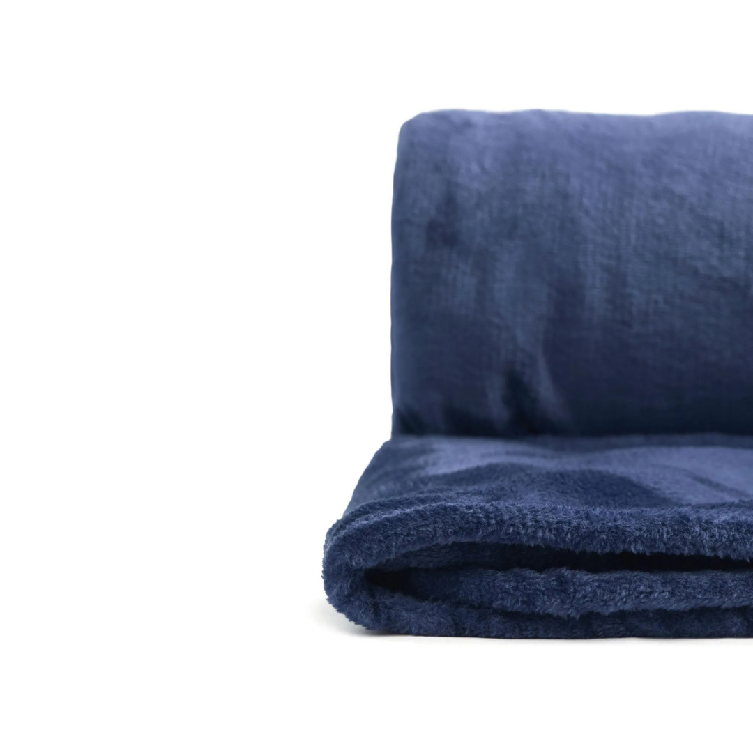 Navy Flannel Fleece Blanket