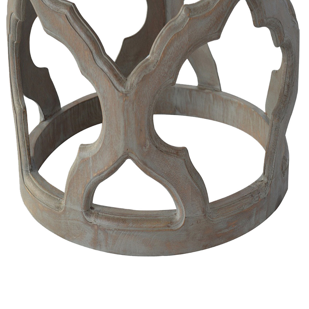 Grey Wash Cut-out Stool