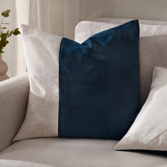 Indigo Soft-Washed Velvet Cushion Cover