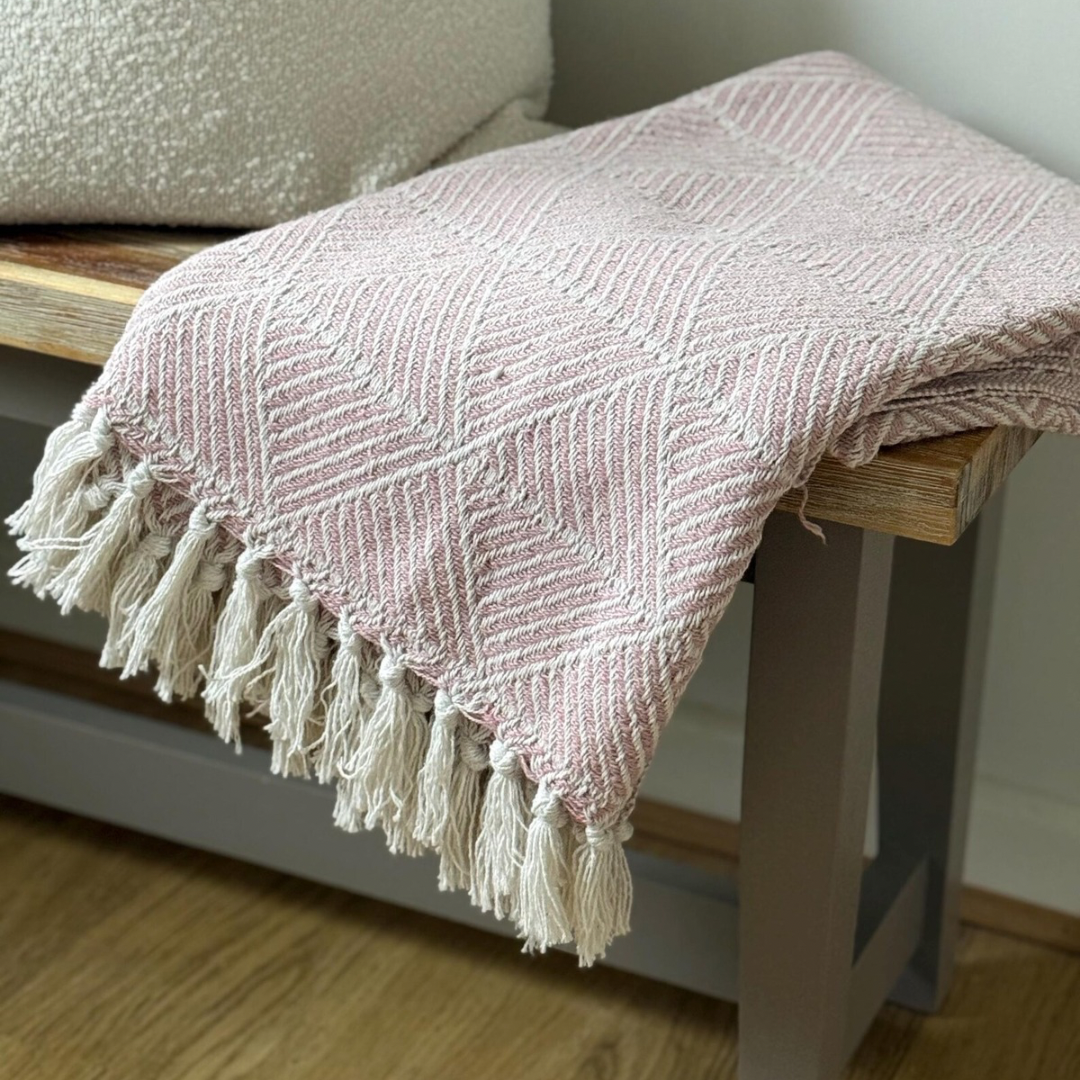 Blush Pink Zahra Throw Blanket