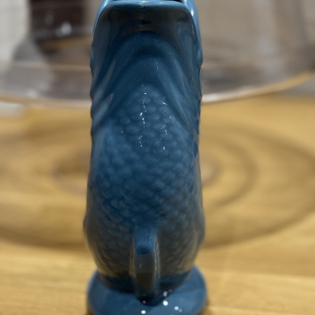 Blue Ceramic Fish Vase