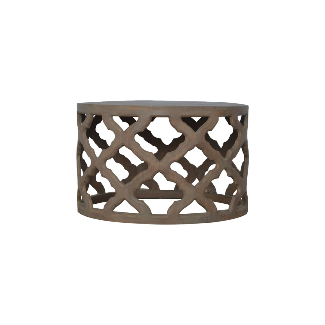 Grey Wash Large Cut-out Stool