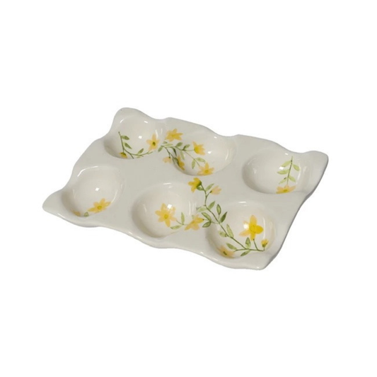 Yellow Floral Egg Holder