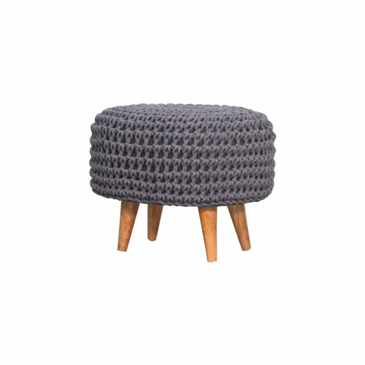 Grey Oblong Footstool