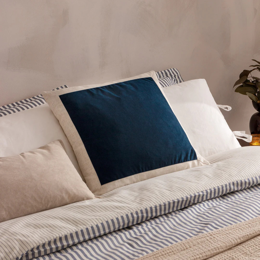 Indigo Matte Velvet Cushion Cover