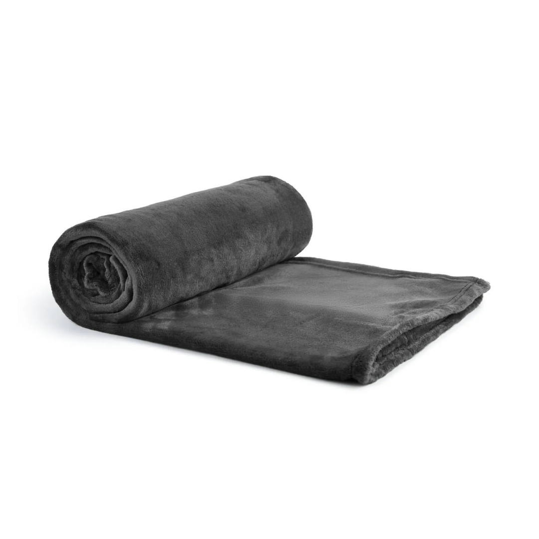 Charcoal Flannel Fleece Blanket