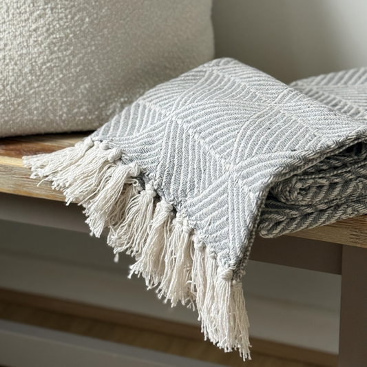 Silver Zahra Throw Blanket