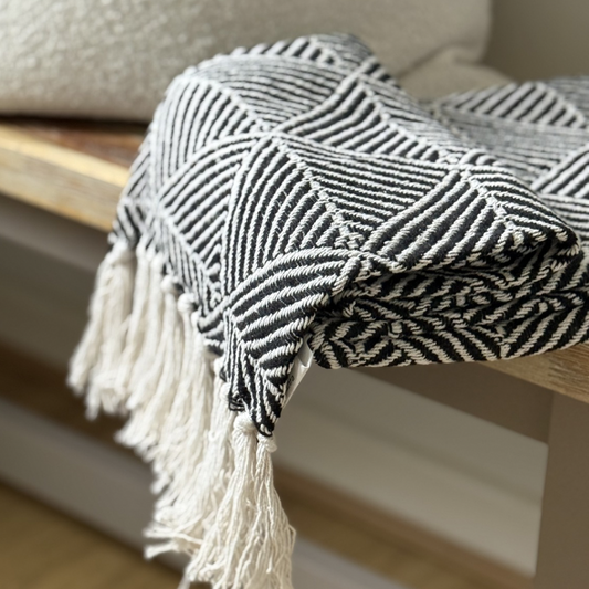 Black Zahra Throw Blanket