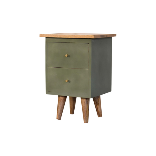 Olive Hand Painted Bedside