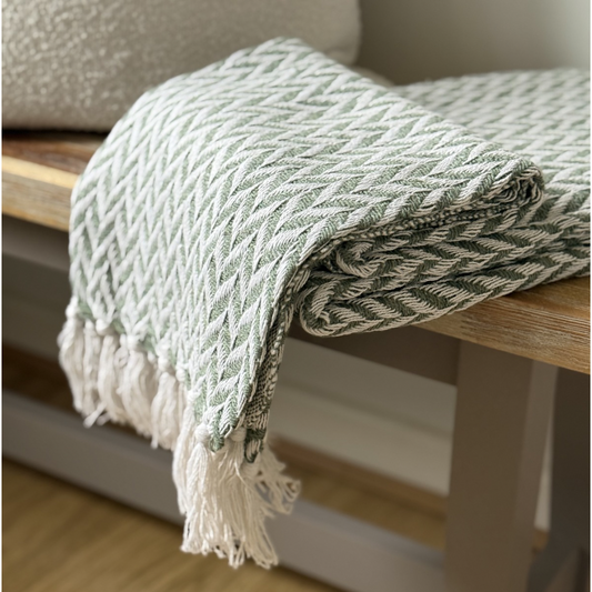 Pistachio Chevron Throw Blanket