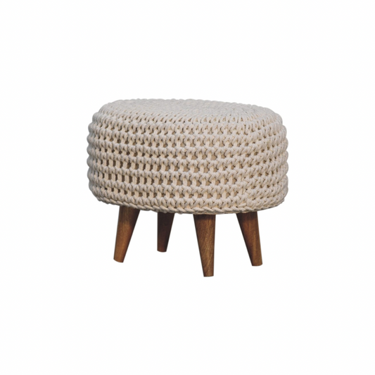 White Oblong Footstool