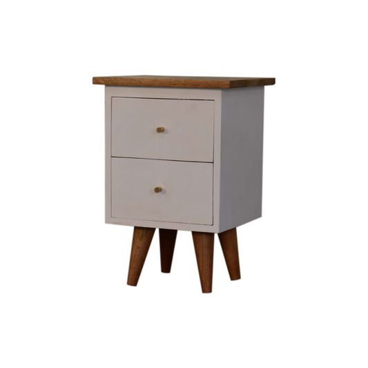 White Hand Painted Bedside