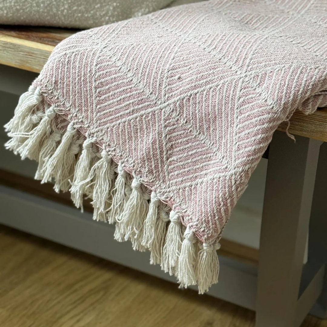Blush Pink Zahra Throw Blanket