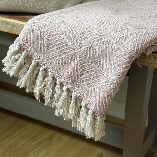 Blush Pink Zahra Throw Blanket