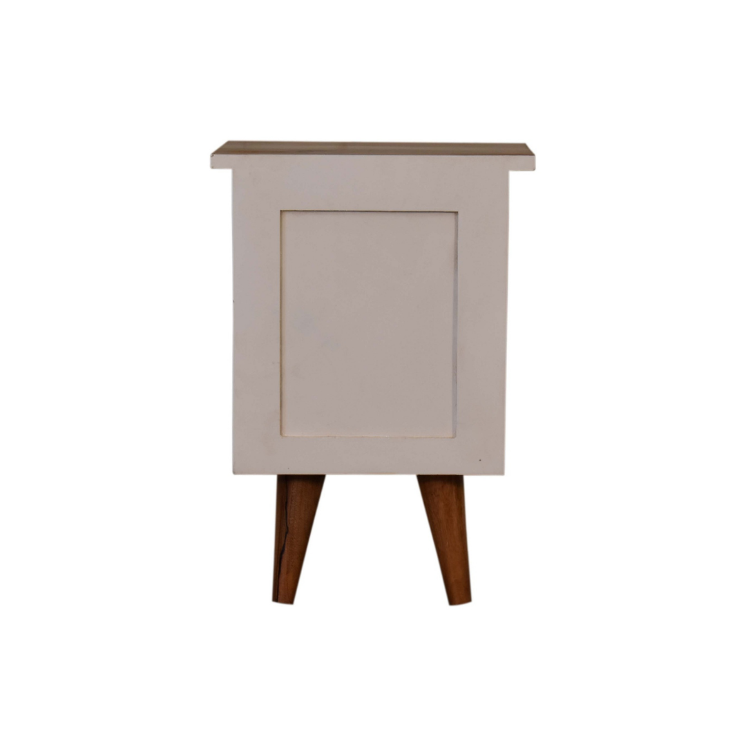 White Hand Painted Bedside