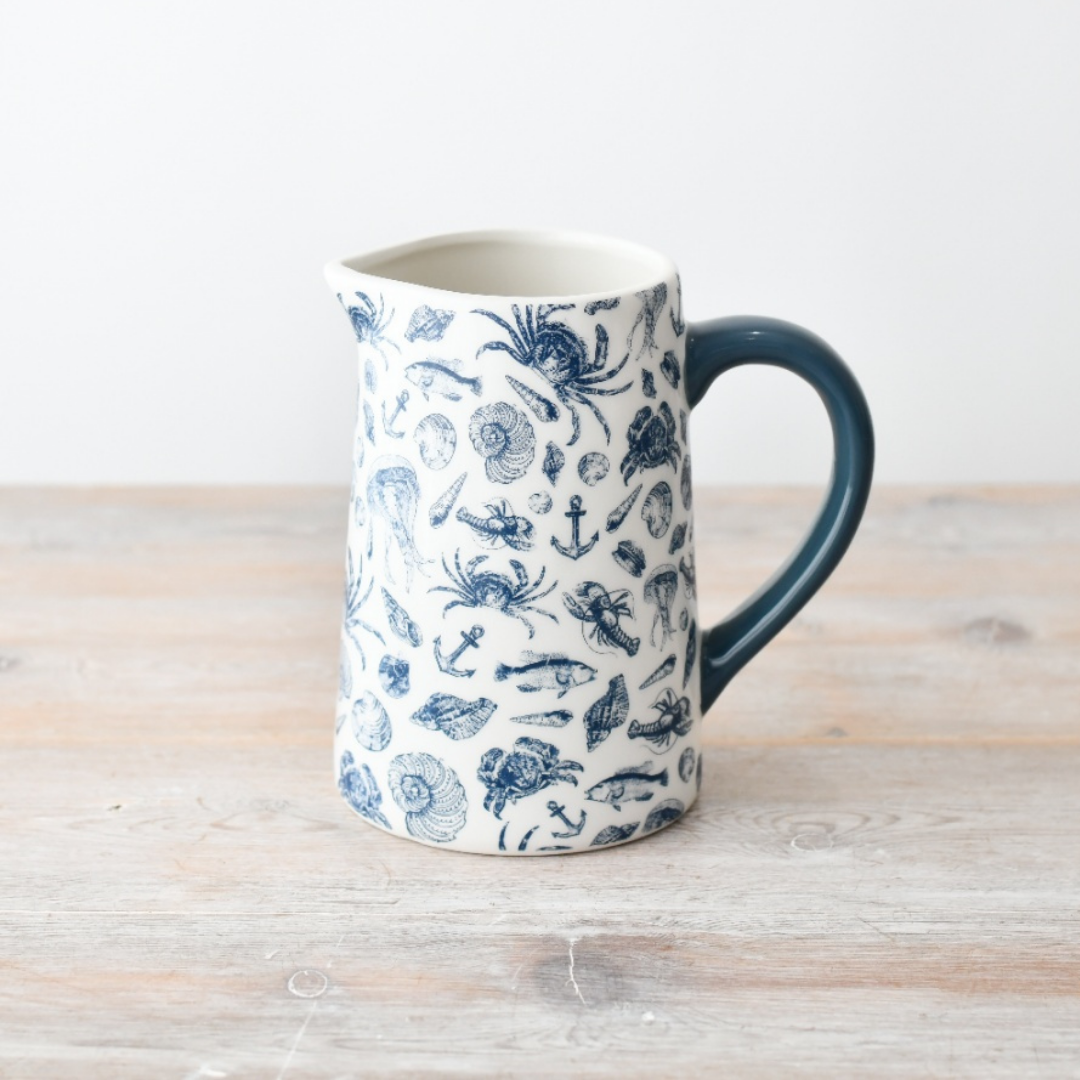 Large Coastal Print Jug