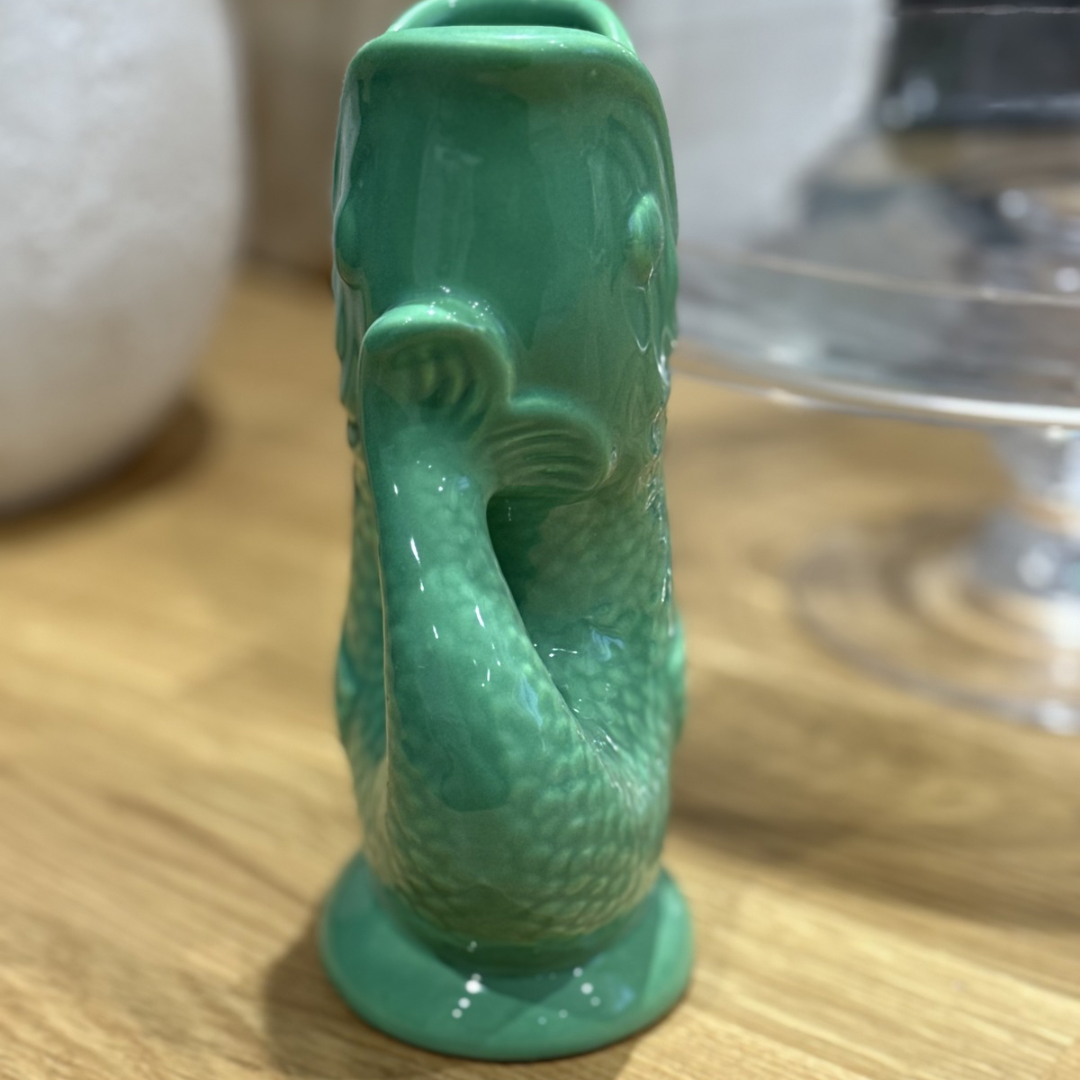 Green Ceramic Fish Vase