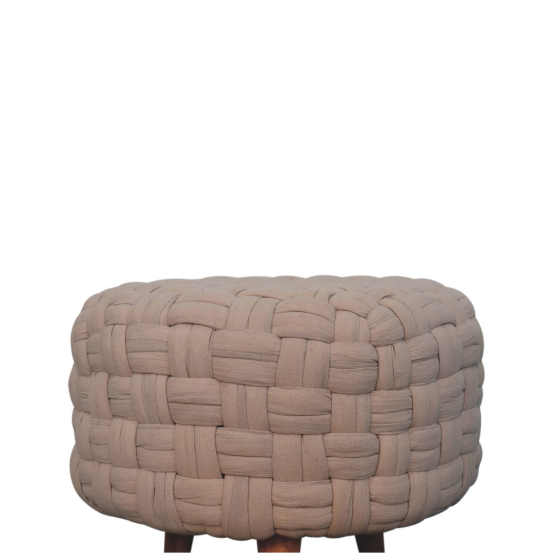 Cream Tube Footstool