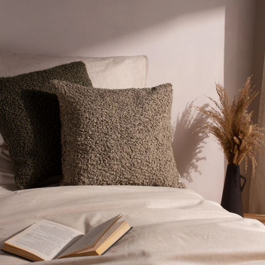Cabu Taupe Chunky Boucle Cushion Cover