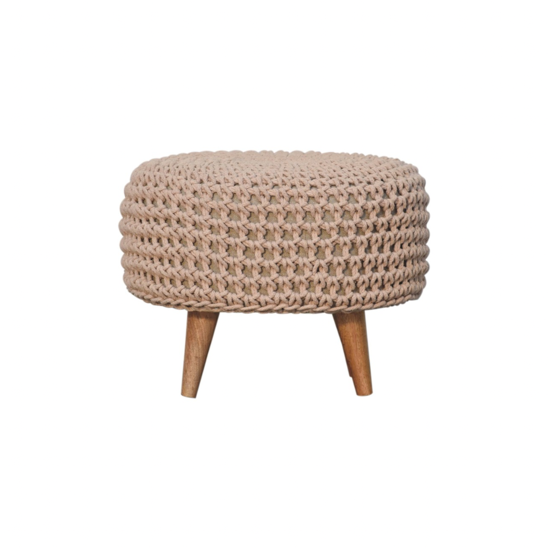 Beige Oblong Footstool