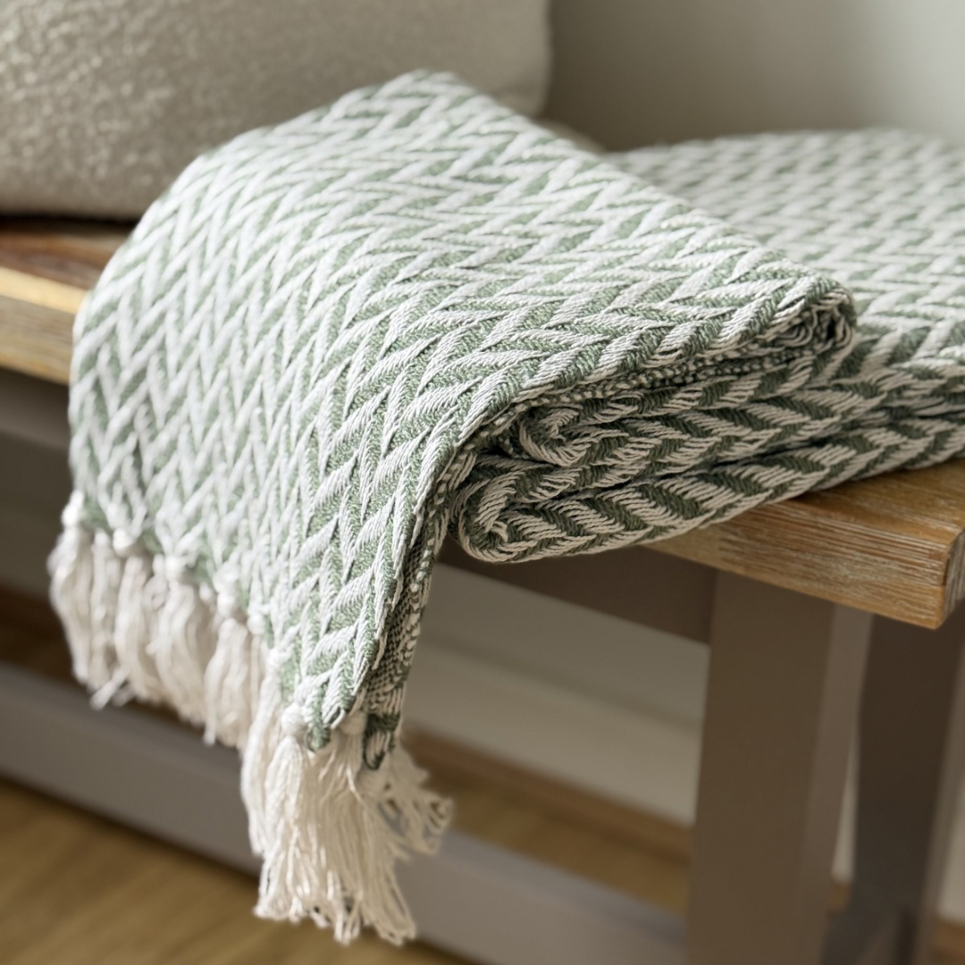 Pistachio Chevron Throw Blanket