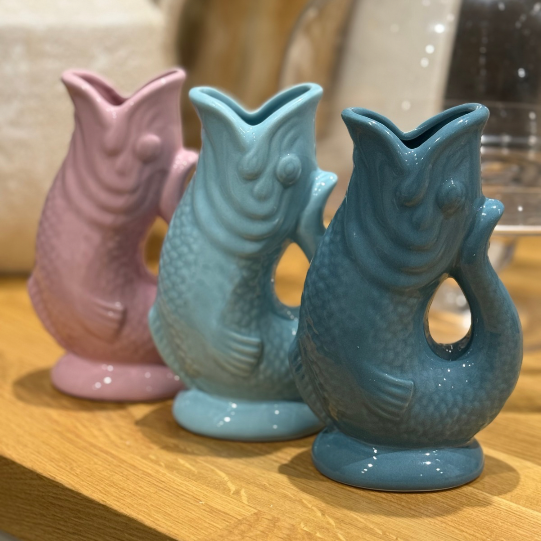 Pink Ceramic Fish Vase