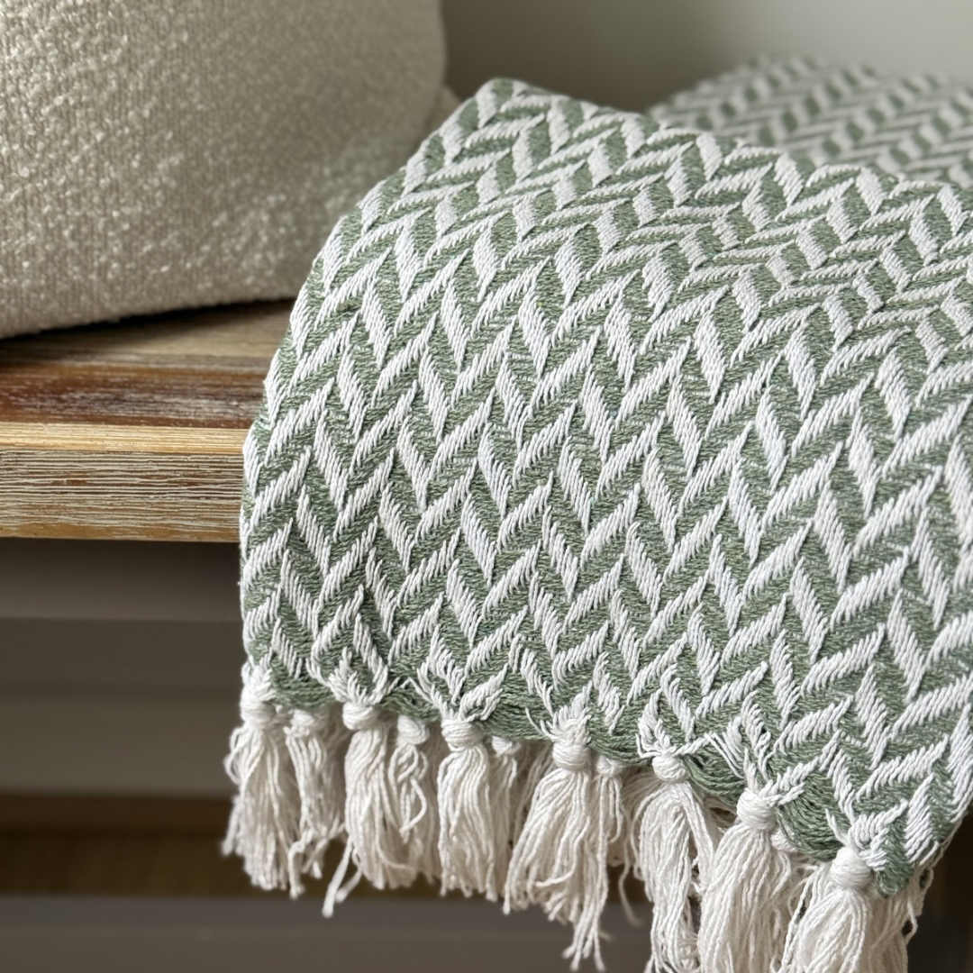 Pistachio Chevron Throw Blanket