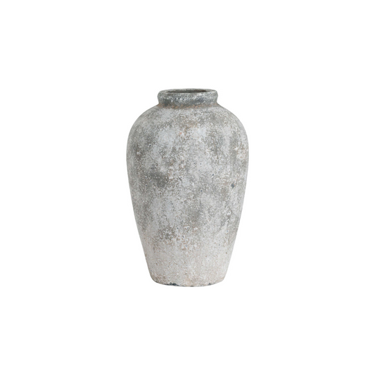 Aged Stone Tall Ceramic Vase