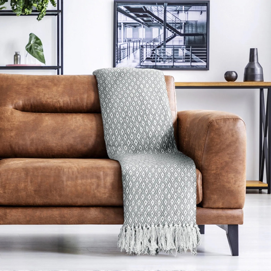 Stockholm Cotton Throw in Silver