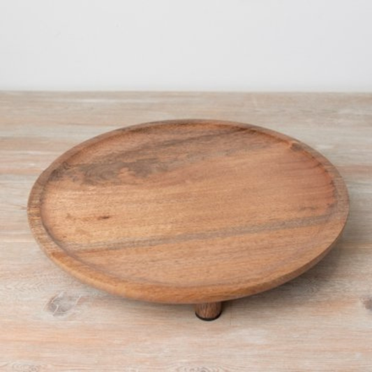 Large Round Wooden Tray