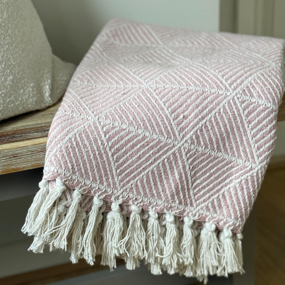 Blush Pink Zahra Throw Blanket