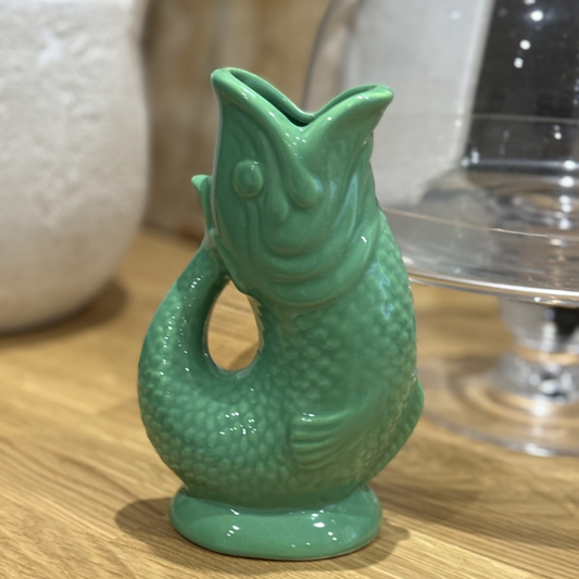 Green Ceramic Fish Vase