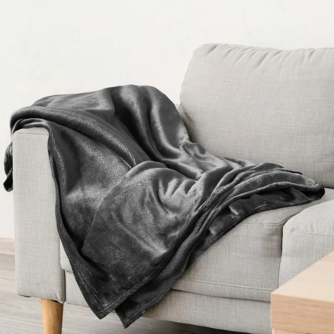 Charcoal Flannel Fleece Blanket