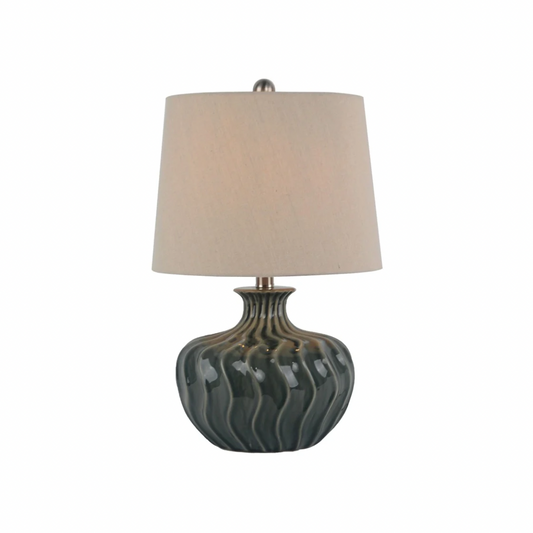 Veyla Ceramic Table Lamp With Linen Shade