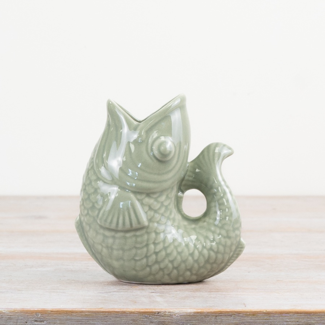 Sage Green Fish Vase
