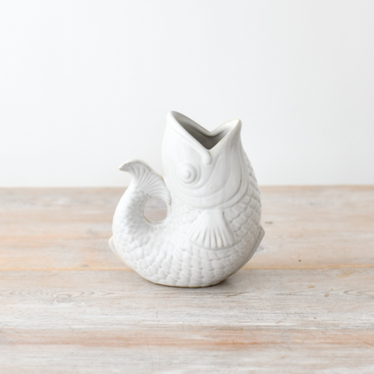 Small White Fish Vase