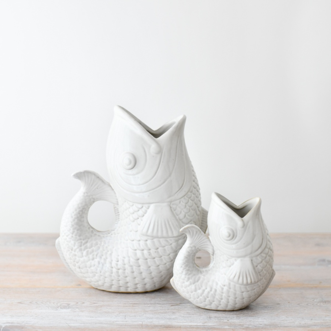 Small White Fish Vase
