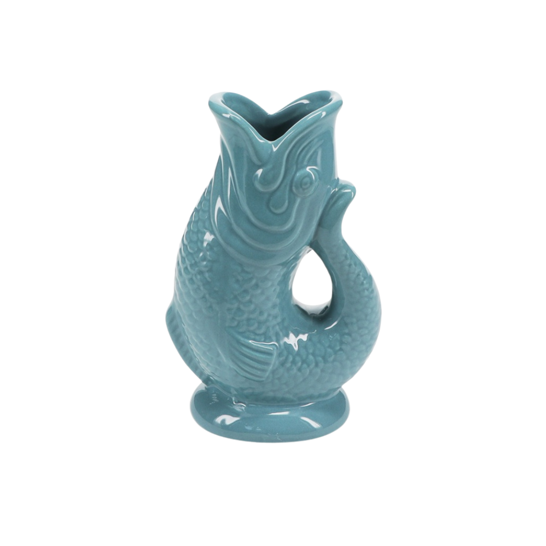 Blue Ceramic Fish Vase