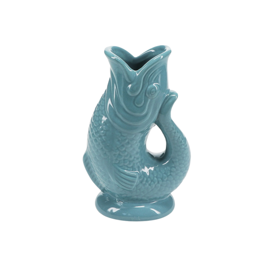 Blue Ceramic Fish Vase