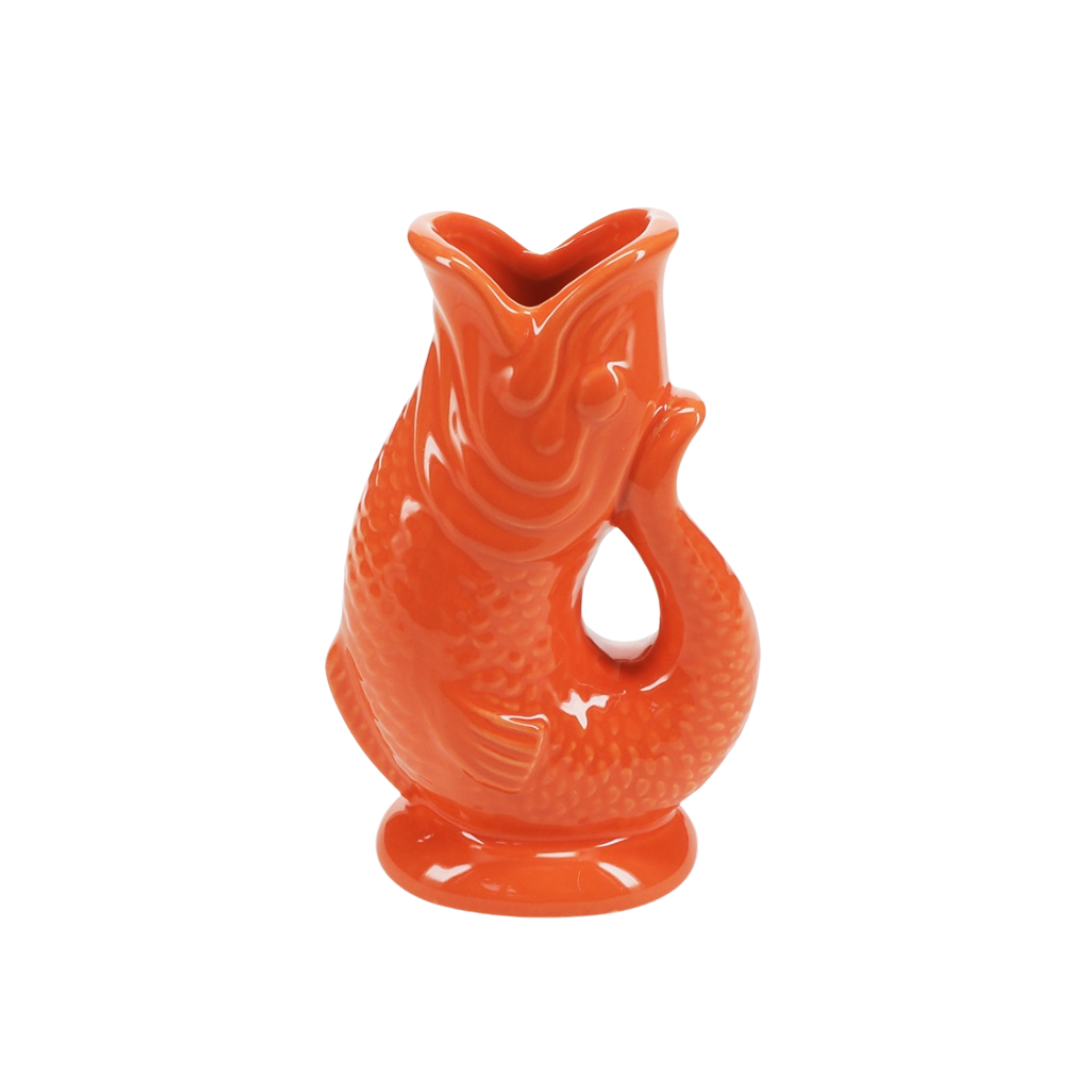 Orange Ceramic Fish Vase