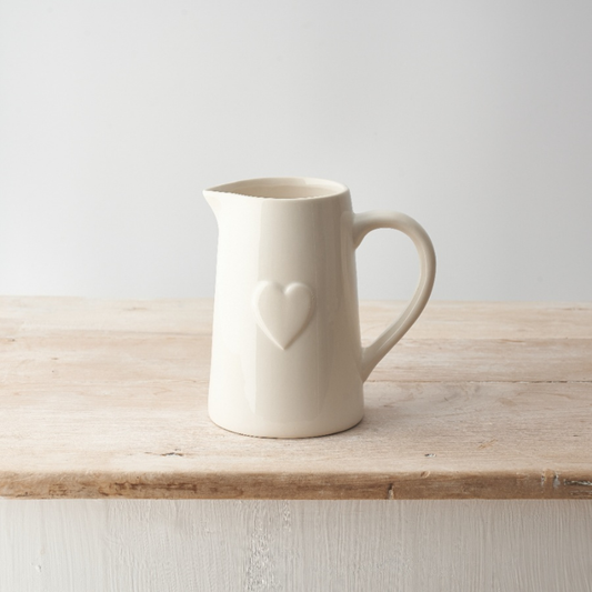 Medium White Heart Jug