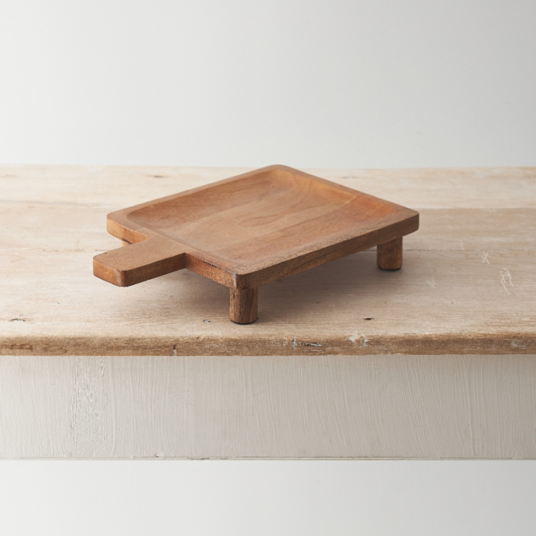 Wooden Square Tray With Feet