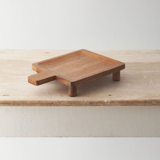 Wooden Square Tray With Feet