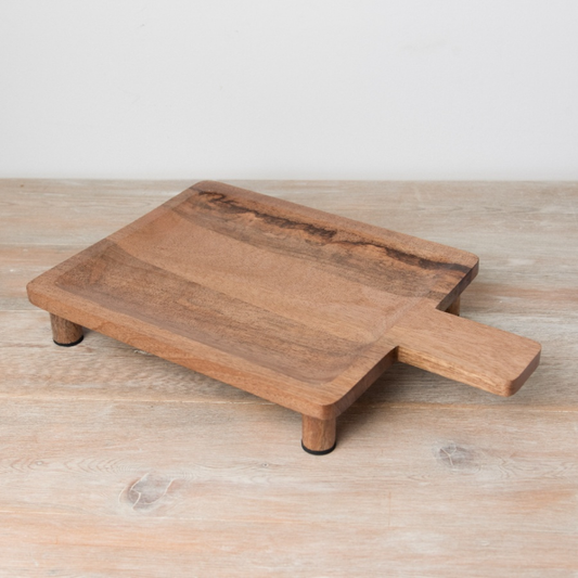 Large Wooden Square Tray With Feet